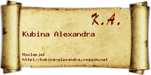 Kubina Alexandra névjegykártya